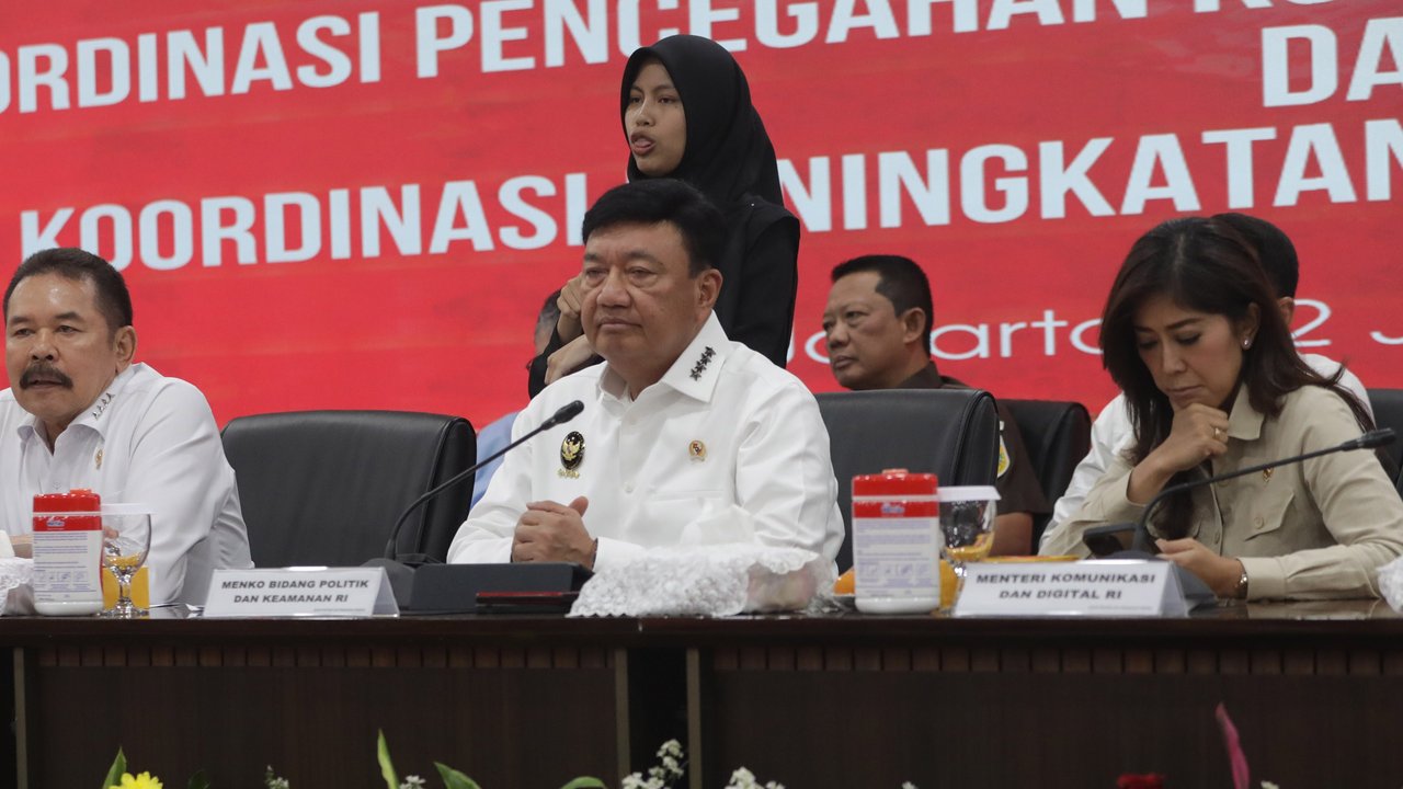 Menko Polkam paparkan capaian Desk Koordinasi Pencegahan Korupsi dan Perbaikan Tata Kelola.