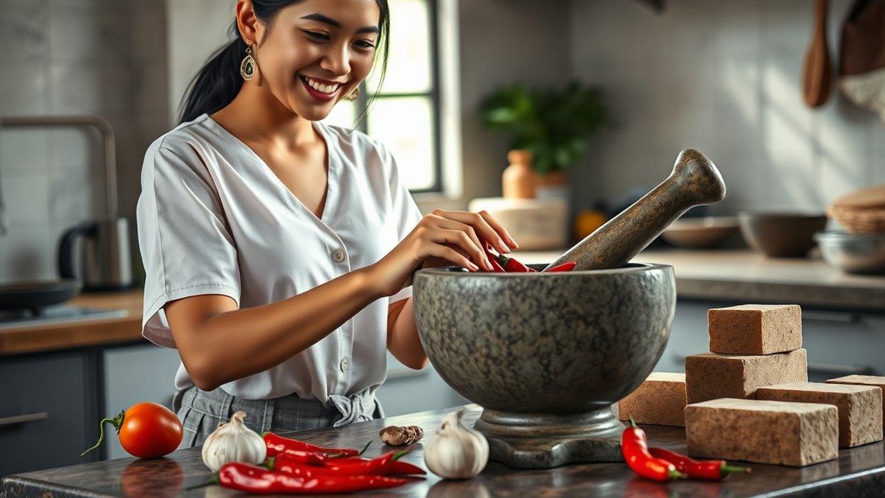 Ilustrasi sambal hijau.