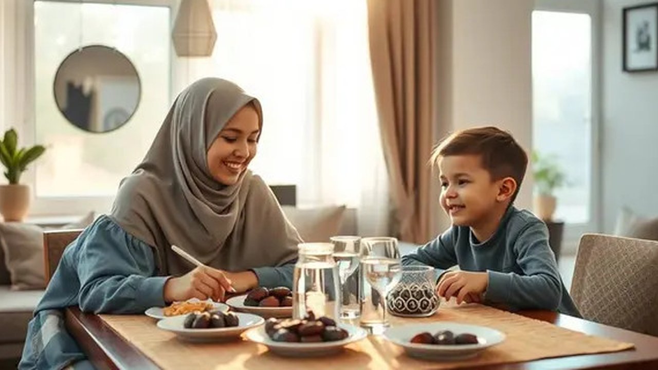 tips puasa untuk anak Ilustrasi dibuat AI