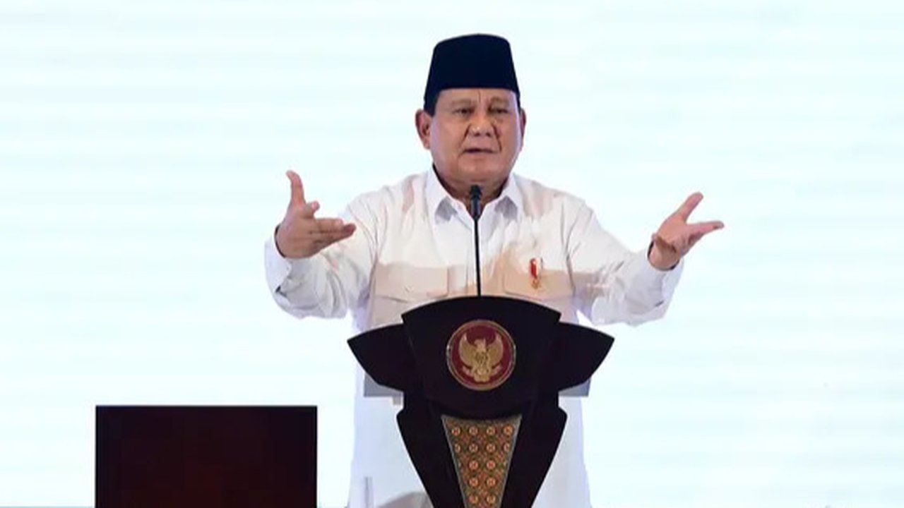 Presiden Prabowo Subianto dalam acara 'Musyawarah Nasional Konsolidasi Persatuan Kadin Indonesia'. (Ist)