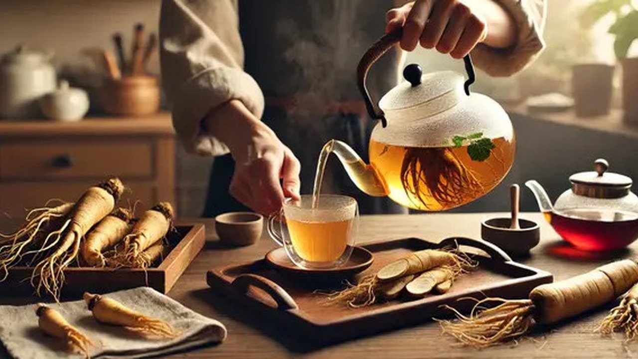 orang sedang membuat teh ginseng (ilustrasi oleh AI)