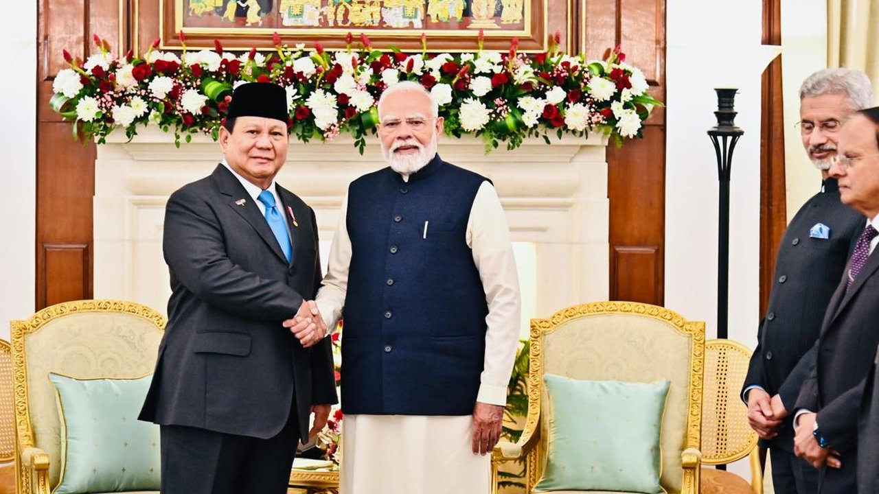 Prabowo bersama PM India Narendra Modi