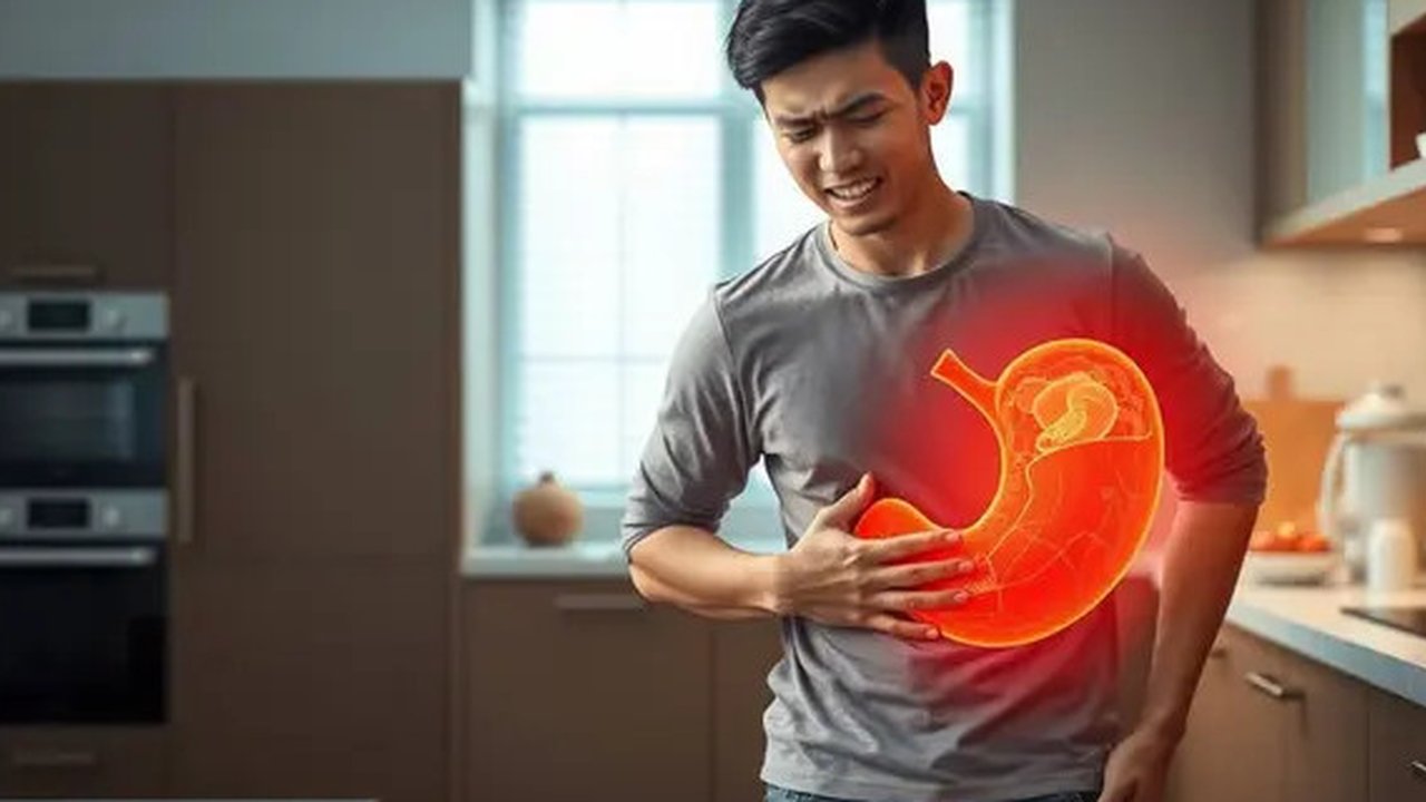 ciri penyakit asam lambung Ilustrasi dibuat AI