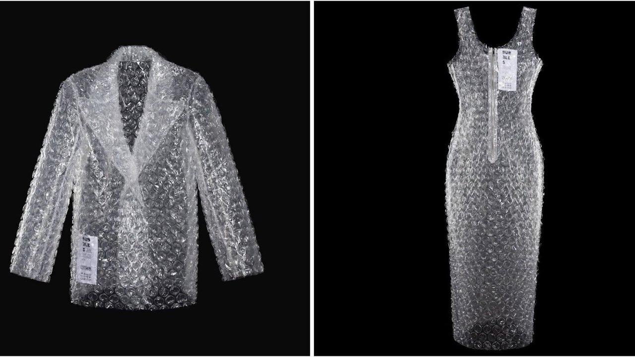 Baju berbahan bubble wrap dari ZNWR.