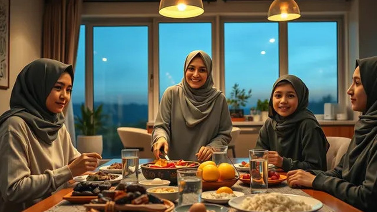 tips sahur agar tidak lapar saat puasa Ilustrasi dibuat AI