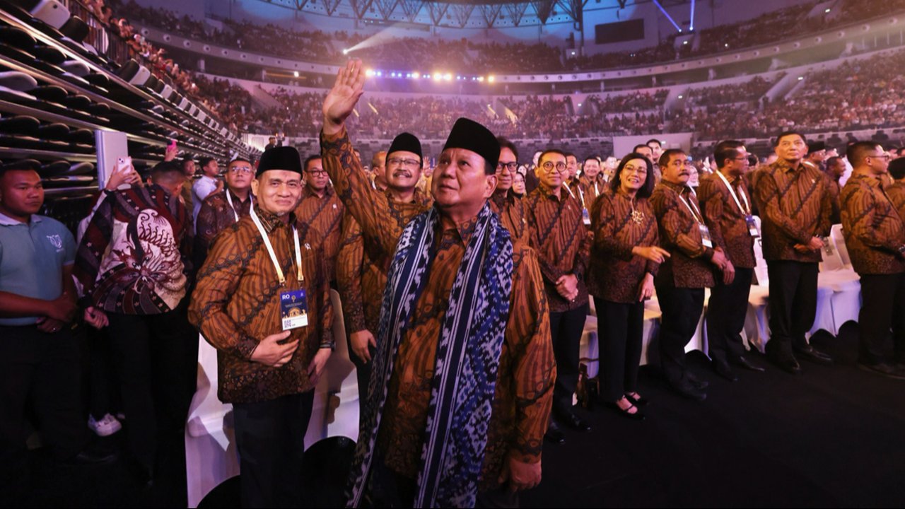 Presiden Prabowo Subianto menghadiri perayaan Natal Nasional 2024 di Indonesia Arena, Kompleks GBK, Jakarta, Sabtu malam (28/12/2024).
