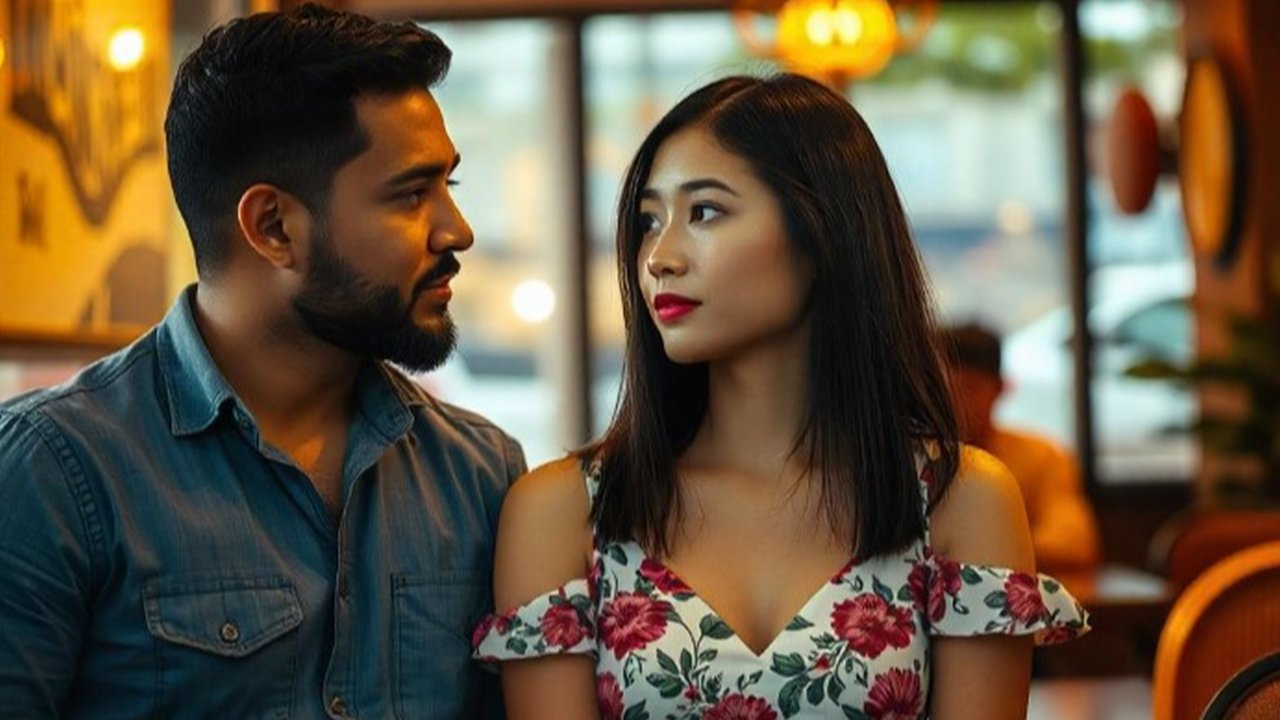 Ilustrasi pria dan wanita saling memendam perasaan