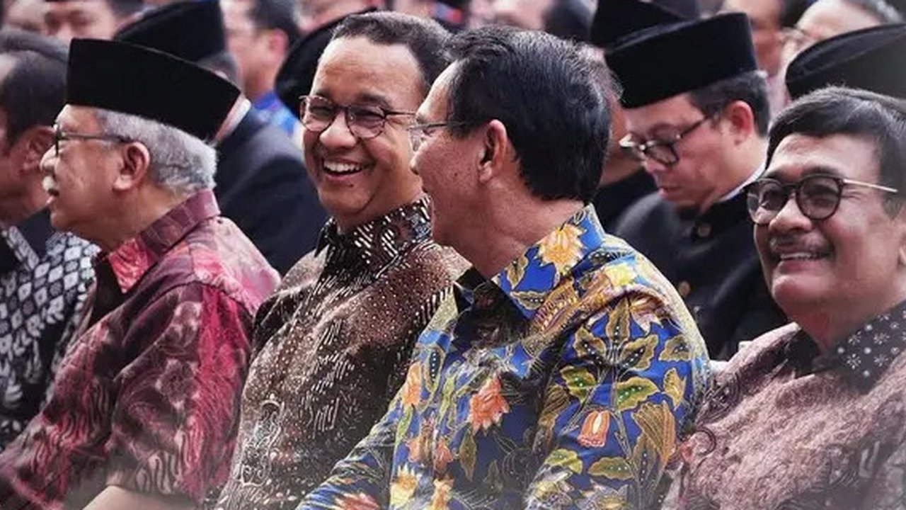 Potret Keakraban Anies dan Ahok di Balaikota Jakarta (Sumber: Instagram/aniesbaswedan)