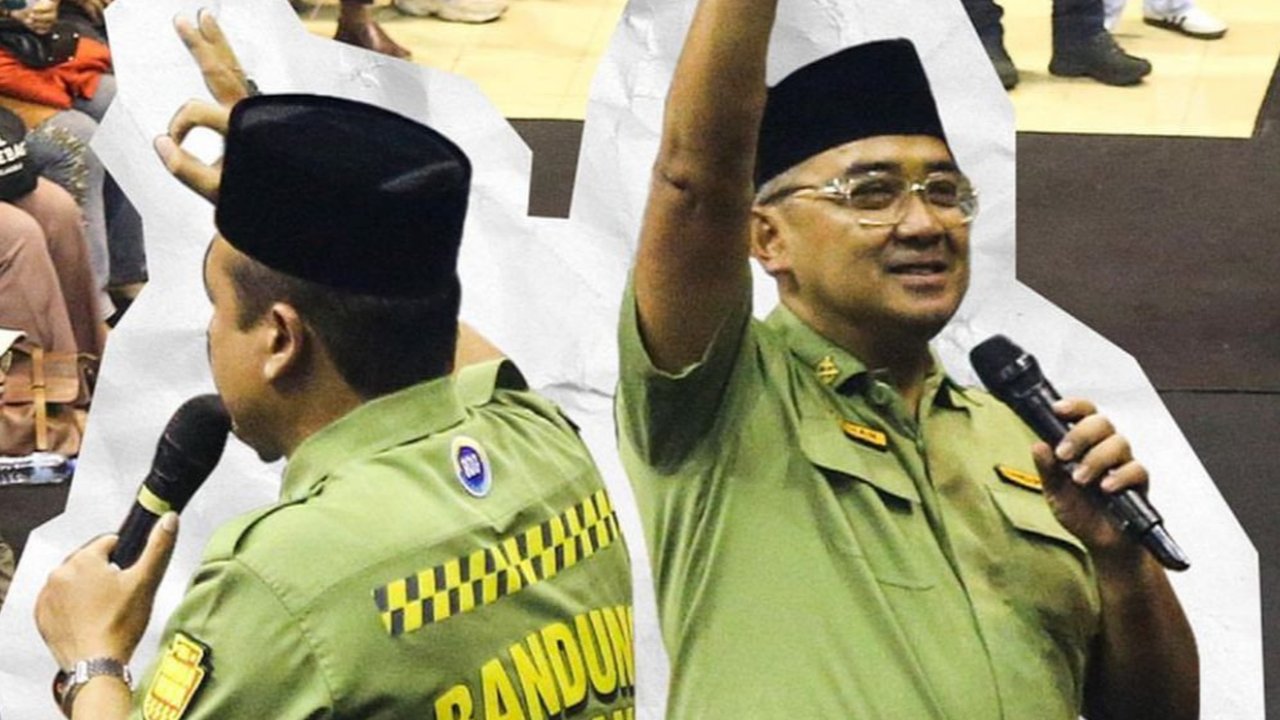 Penyiar radio dan presenter Farhan berlaga di Pilkada Bandung 2024. Didampingi Erwin, ia unggul dalam proses hitung cepat dengan 44,15 persen suara. (Foto: Dok. Instagram @dprri_nasdem)