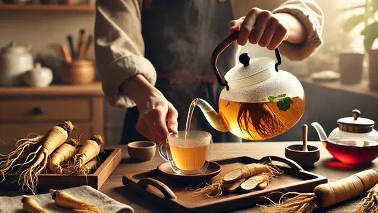 teh ginseng herbal (ilustrasi oleh ai)