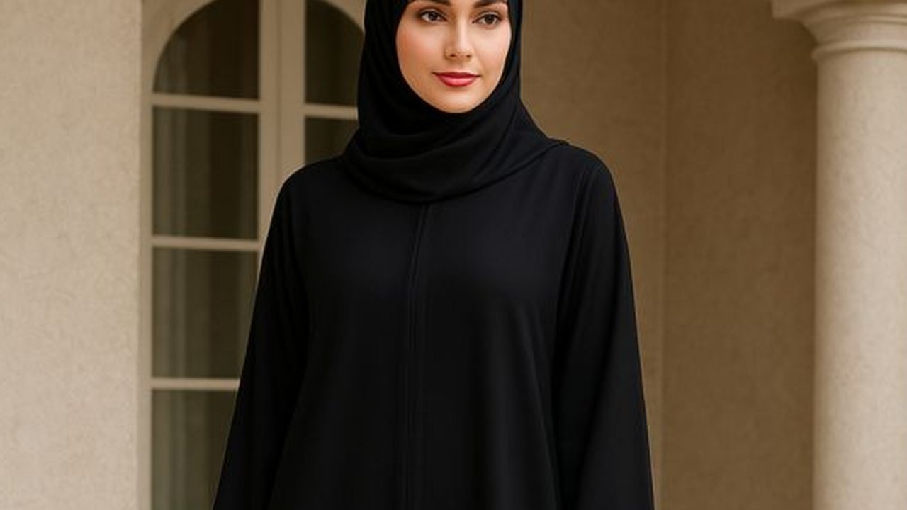 Ilustrasi Model Gamis Abaya Hitam