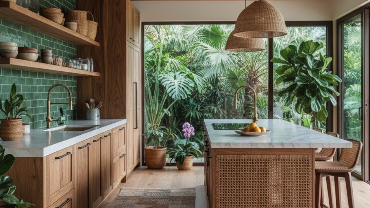 Ilustrasi Dapur Gaya Rustic Modern