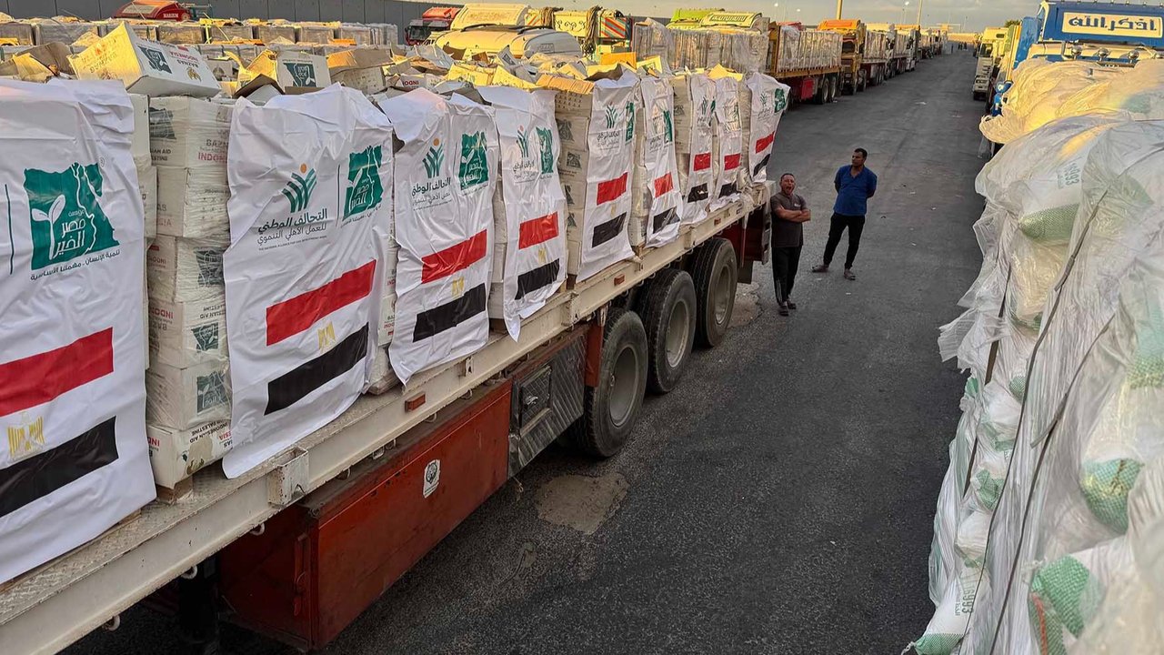 VIDEO: Antrean Truk Bantuan di Mesir Menuju Gaza, Siap Diperiksa Pasukan Israel
