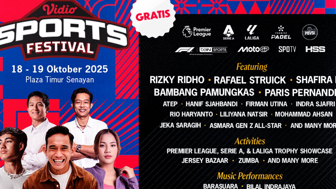 Pertama di Indonesia! Piala Premier League, LaLiga, dan Serie A Bersanding di Panggung Vidio Sports Festival