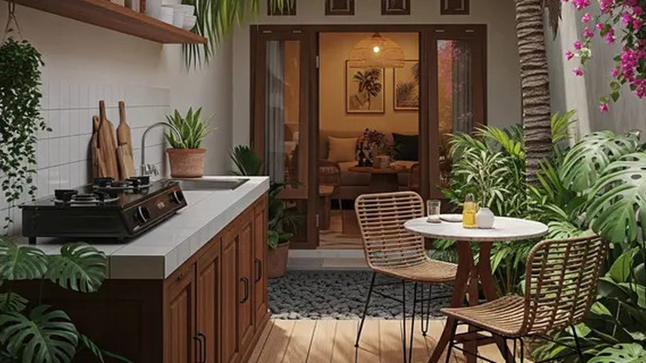 Dapur Terbuka 2x3 Meter Rumah Type 45. (Foto: Gemini AI)