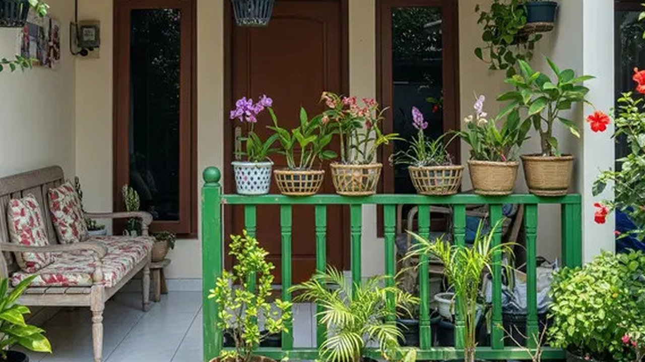 Ide Teras Depan Rumah Sempit. (Foto: Gemini AI)