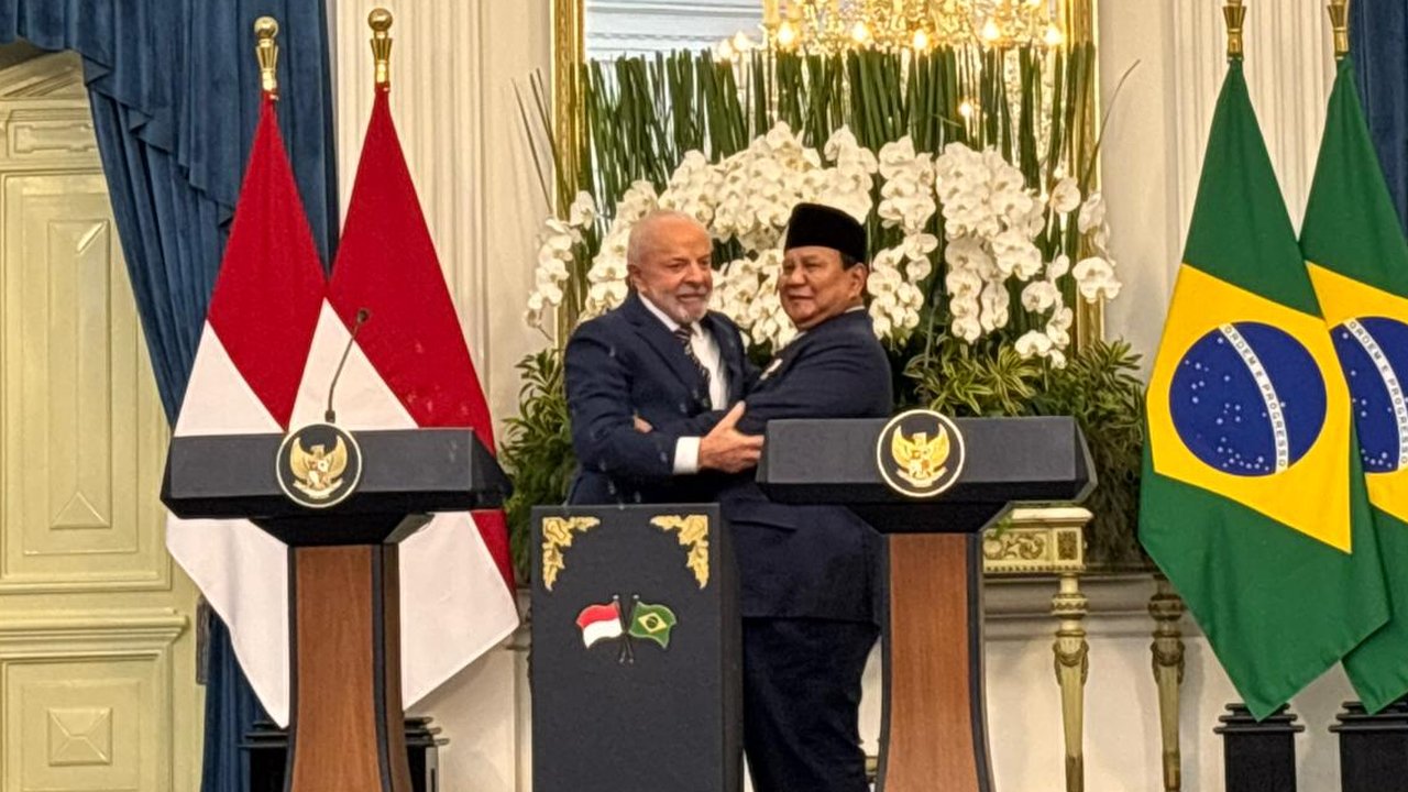 Presiden Prabowo Subianto dan Presiden Brasil Luiz Inácio Lula da Silva