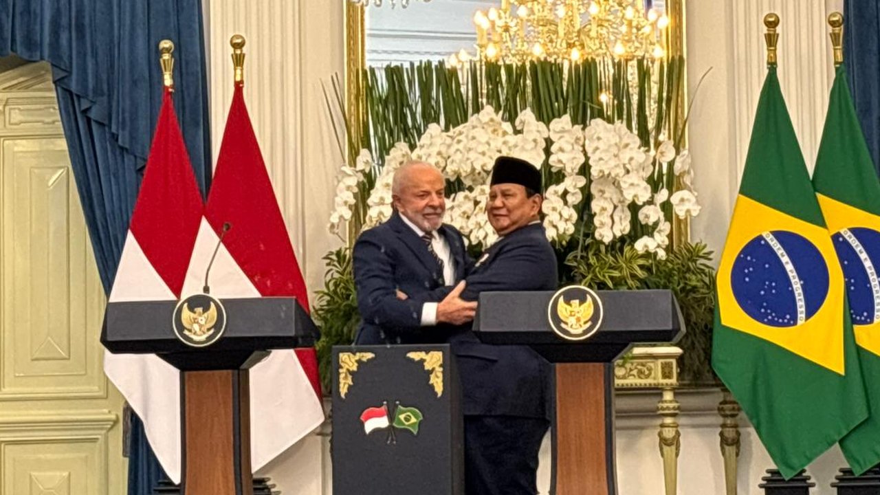 Presiden Prabowo Subianto dan Presiden Brasil Luiz Inácio Lula da Silva