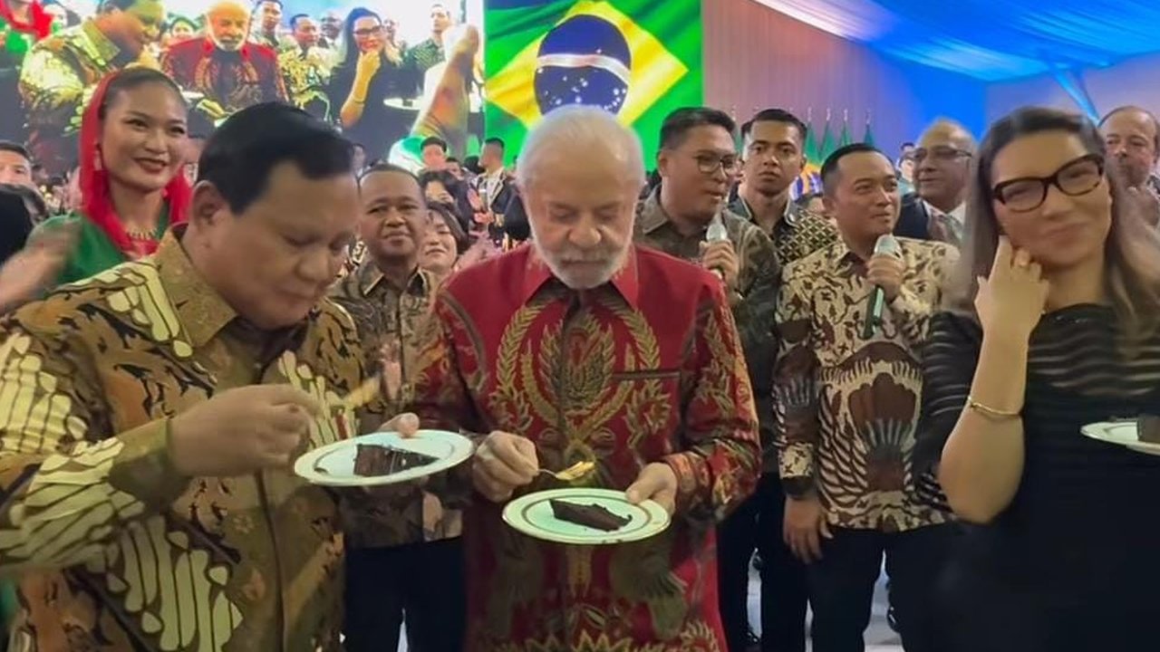Momen Prabowo dan Presiden Brasil Lula da Silva Rayakan Ulang Tahun Bareng di Istana