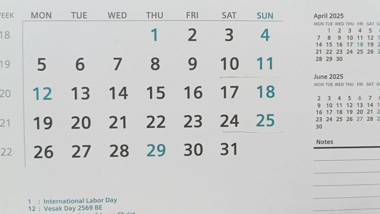 Kalender Mei 2025. (Nila Chrisna).