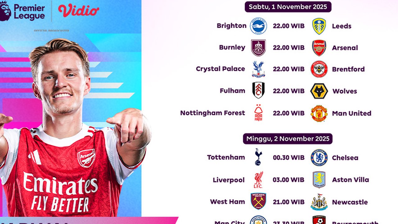 Simak Jadwal Liga Inggris 2025/26 Pekan ke-10: Eksklusif Tayang di Vidio