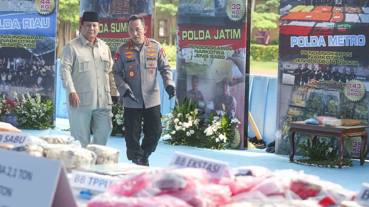 Prabowo: Jika Polri Tak Sita 214 Juta Ton Narkoba, Maka akan Digunakan 629 Juta Warga Indonesia