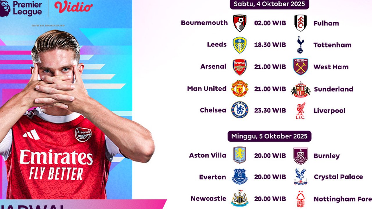 Catat! Jadwal dan Nonton Liga Inggris 2025/26: Eksklusif di Vidio