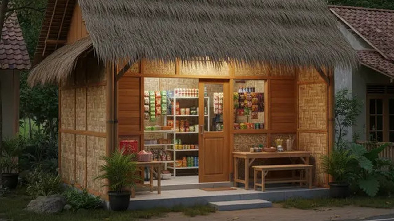 7 Desain Warung Sembako Anti Panas, Inspirasi Toko Kecil yang Tetap Adem dan Rapi (foto: Gemini AI)