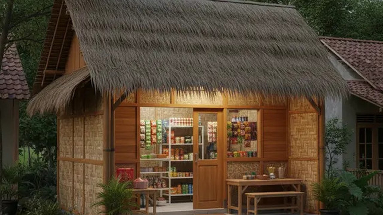 7 Desain Warung Sembako Anti Panas, Inspirasi Toko Kecil yang Tetap Adem dan Rapi (foto: Gemini AI)