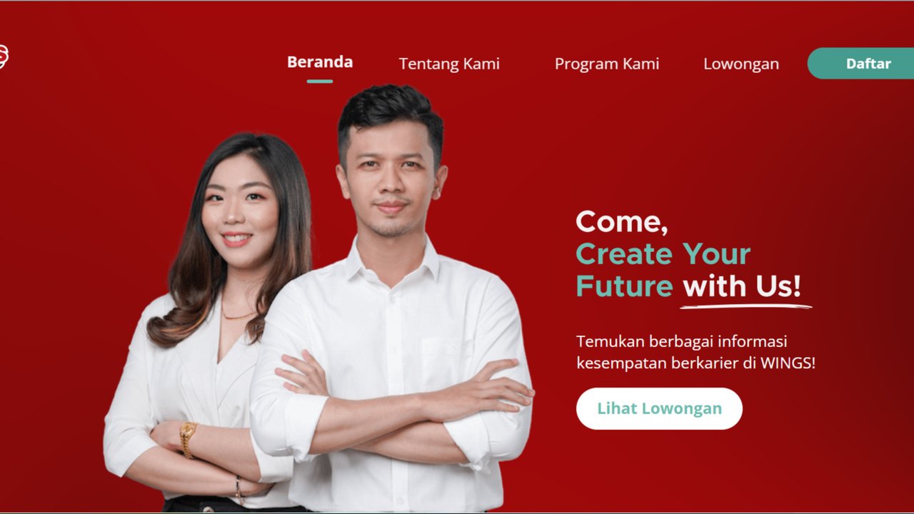 Karir di Wings Group (Tampilan beranda Wings Career)