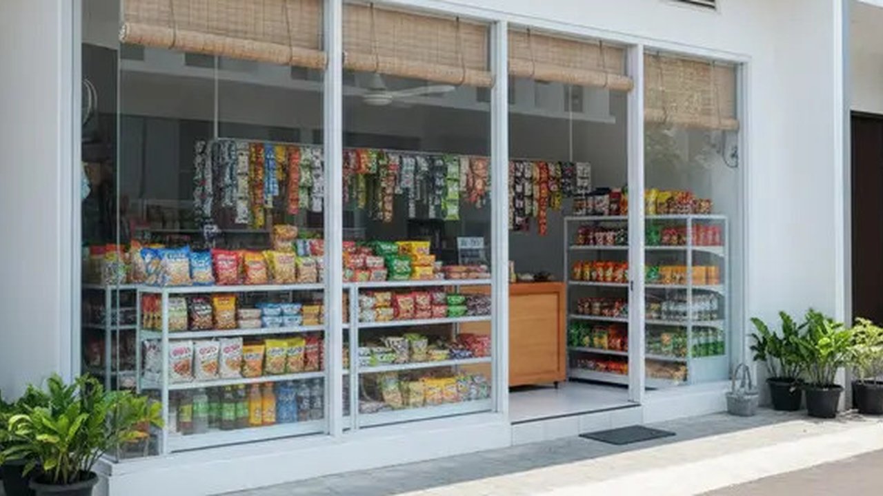 7 Desain Warung Sembako Anti Panas, Inspirasi Toko Kecil yang Tetap Adem dan Rapi (foto: Gemini AI)