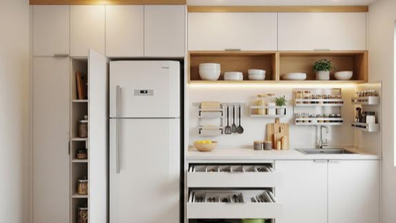 Desain Dapur Kecil 2x2 Meter Muat Kulkas dan Kitchen Set