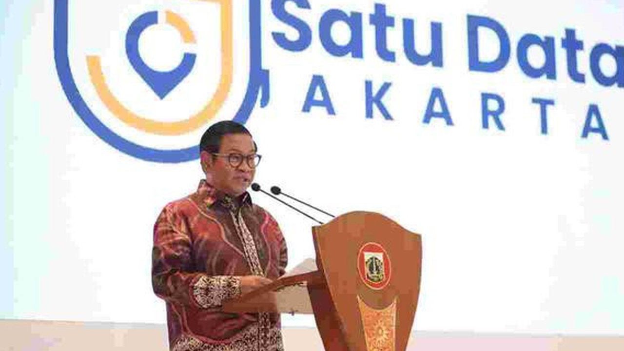 Gubernur Jakarta Pramono Anung resmi meluncurkan Portal Satu Data Jakarta di Gedung AA Maramis, Lembaga Manajemen Aset Negara (LMAN), Kementerian Keuangan RI, Jakarta Pusat. (Liputan6/Winda N