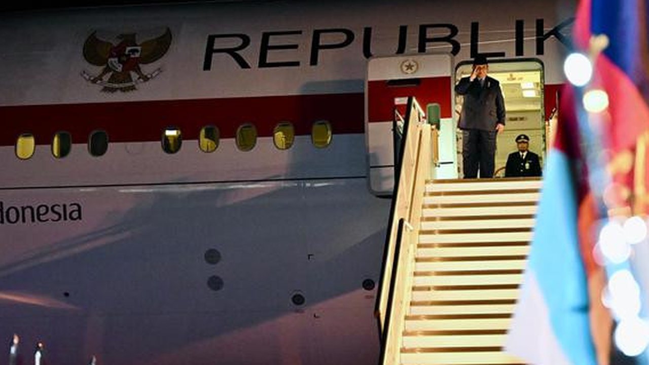 prabowo kembali ke Indonesia dari kunjungan kenegaraan ke Australia (Liputan6.com/biro pers istana)