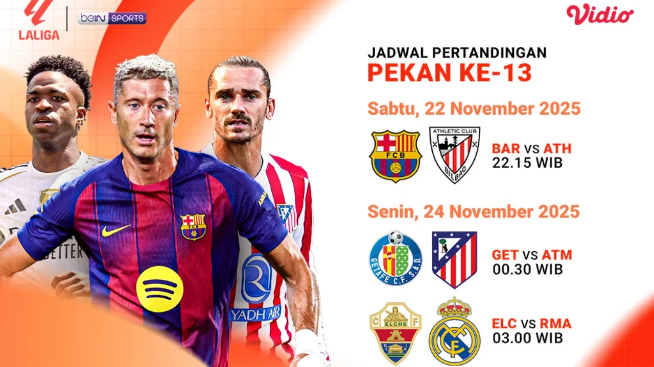 Catat! Jadwal LaLiga 2025/26 Pekan ke-13, Tayang Eksklusif di Vidio