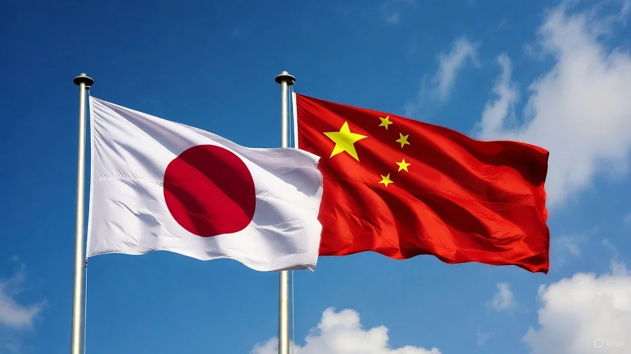 Bendera Jepang dan China