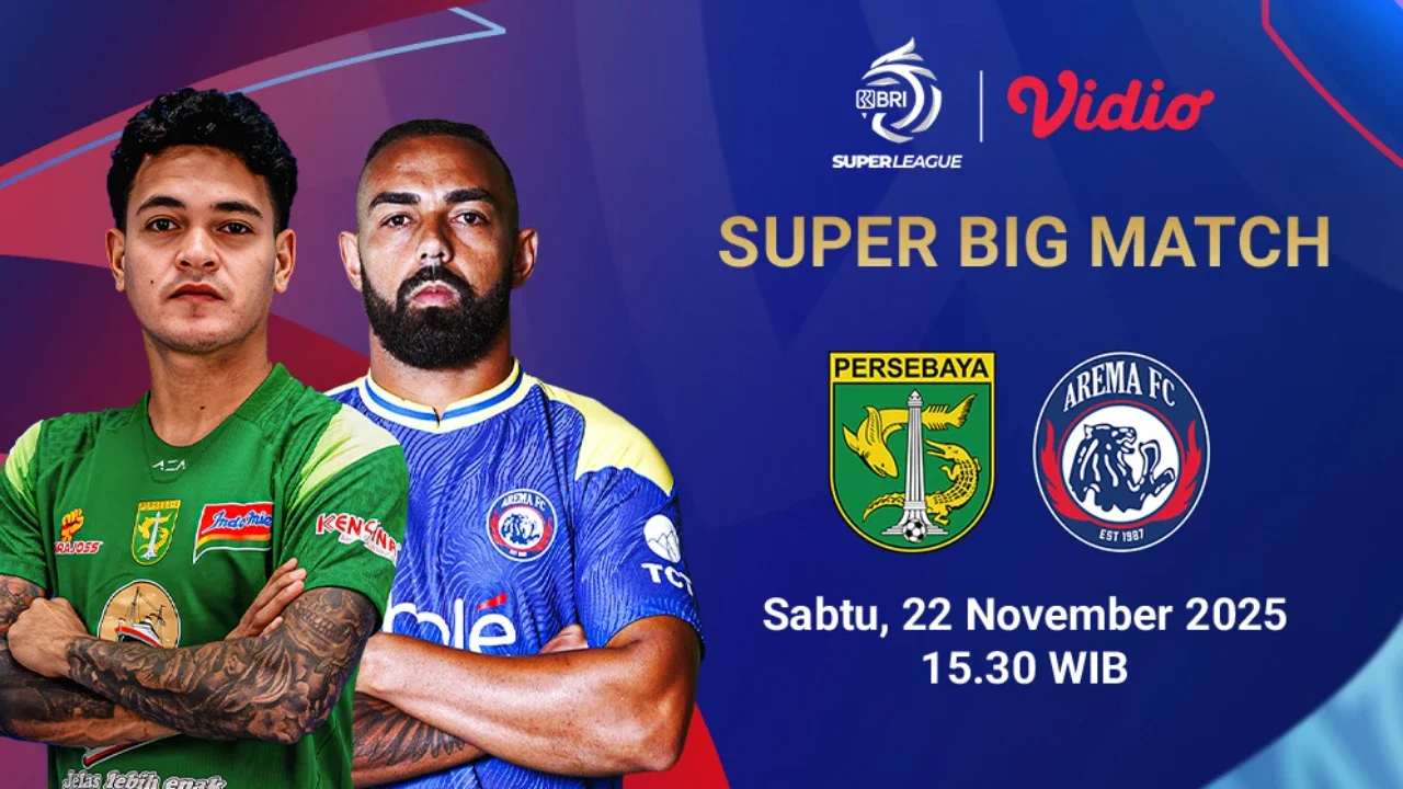 Nonton BRI Super League: Persebaya vs Arema, Tayang Eksklusif di Vidio