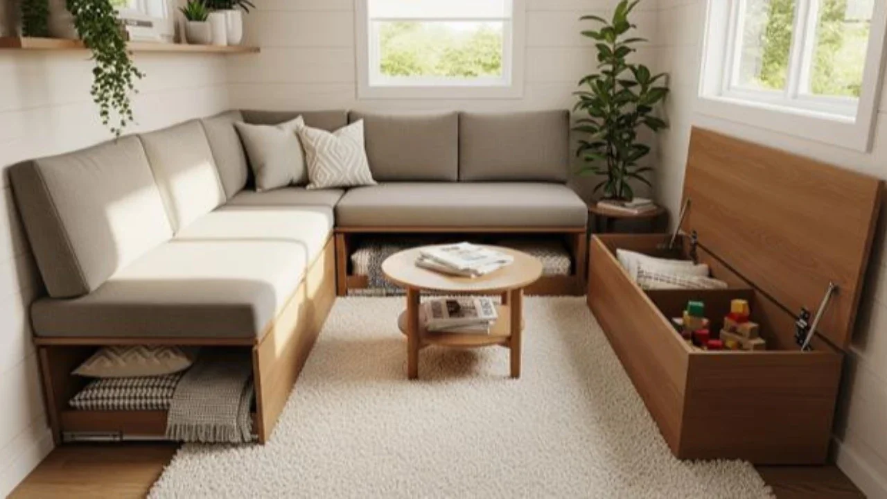 Model Rumah Mungil dengan Penyimpanan Tersembunyi/AI