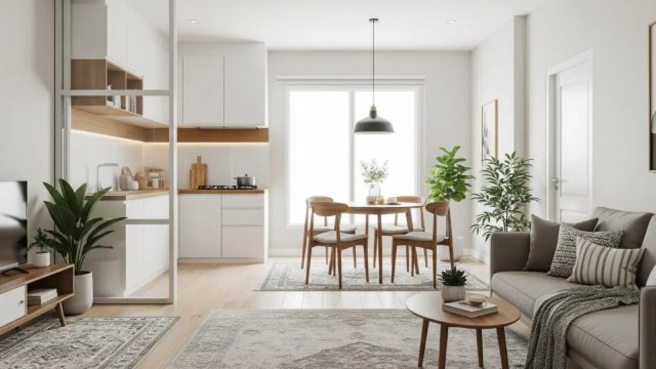 Inspirasi Desain Ruang Tamu Luas di Rumah Kecil (Sumber: gemini.com)