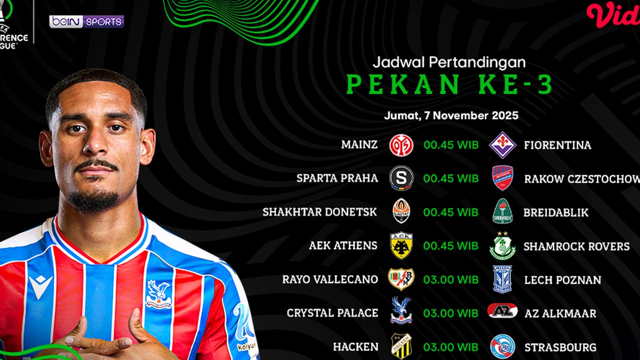 Simak Jadwal UEFA Conference League 2025/26 Pekan ke-3: Tayang Eksklusif di Vidio