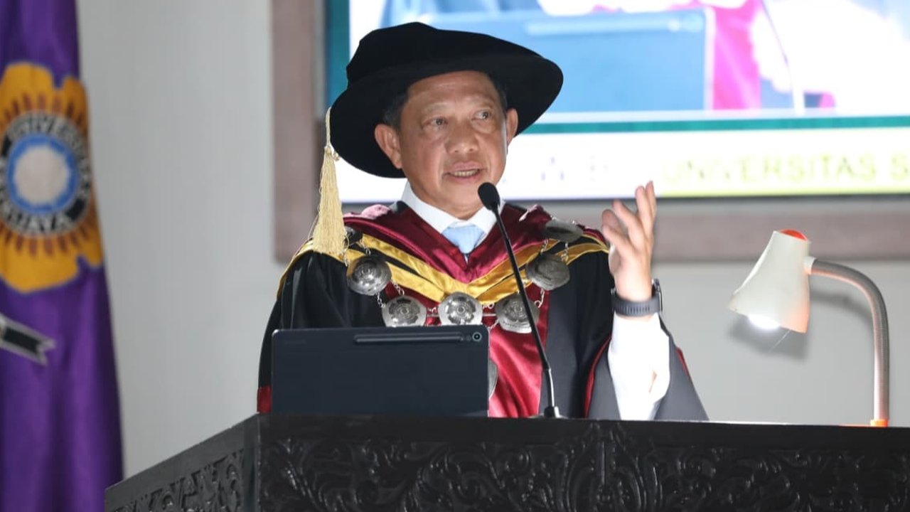 Mendagri Tito Beberkan Peran Pendidikan Tinggi Songsong Indonesia Emas 2045 Saat Orasi Ilmiah di UNSRI