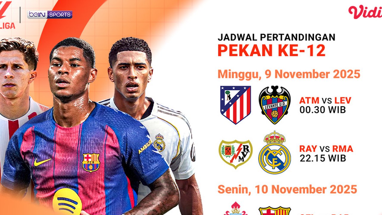 Simak Jadwal LaLiga 2025/26 Pekan ke-12, Eksklusif di Vidio