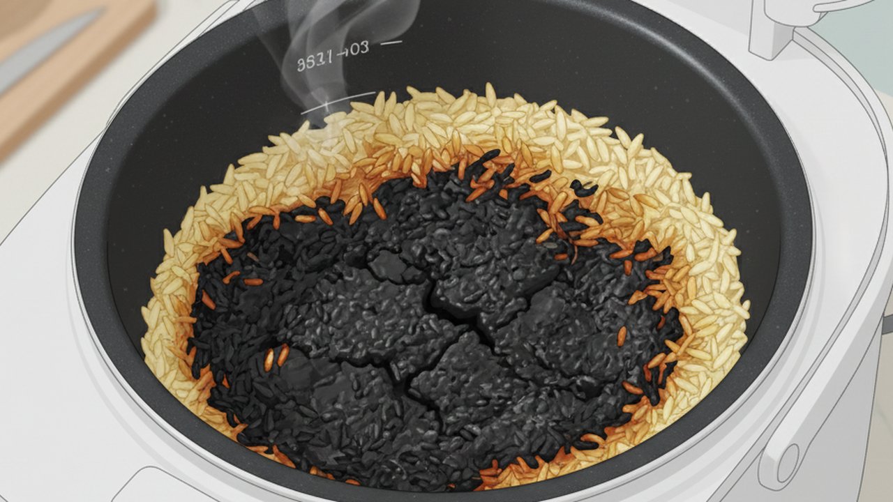Nasi di Rice Cooker Gosong