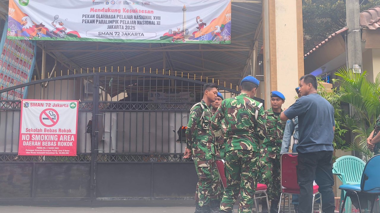 Situasi Terkini Lokasi Ledakan SMAN 72 Kelapa Gading Jakarta, Masih Dijaga Ketat Aparat