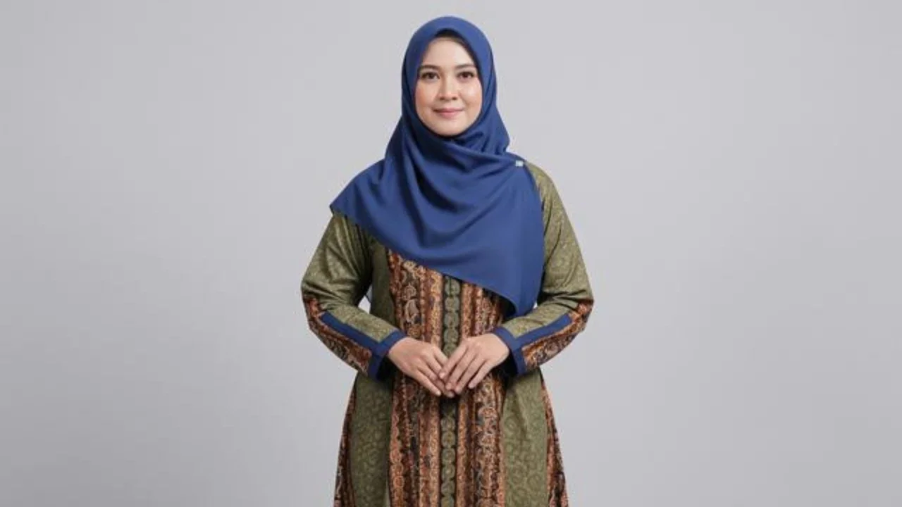 Gamis Batik Asimetris/ Ilustrasi AI