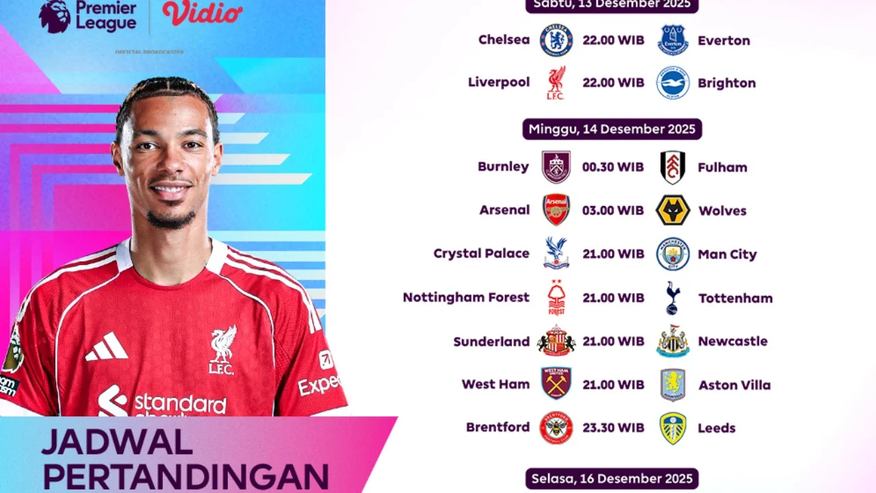 Simak Jadwal Pertandingan Liga Premier Pekan ke-16, Tayang di Vidio