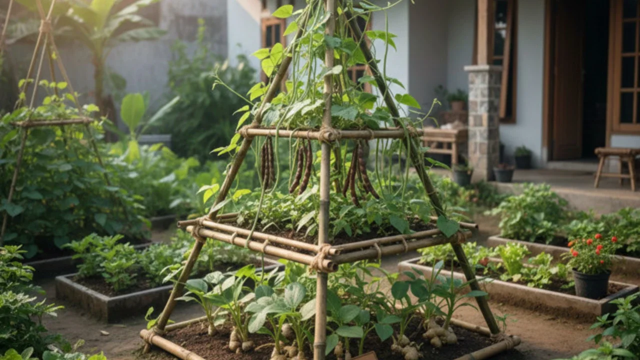 Model Kebun Sayur yang Bisa Tumpang Sari (created by AI)