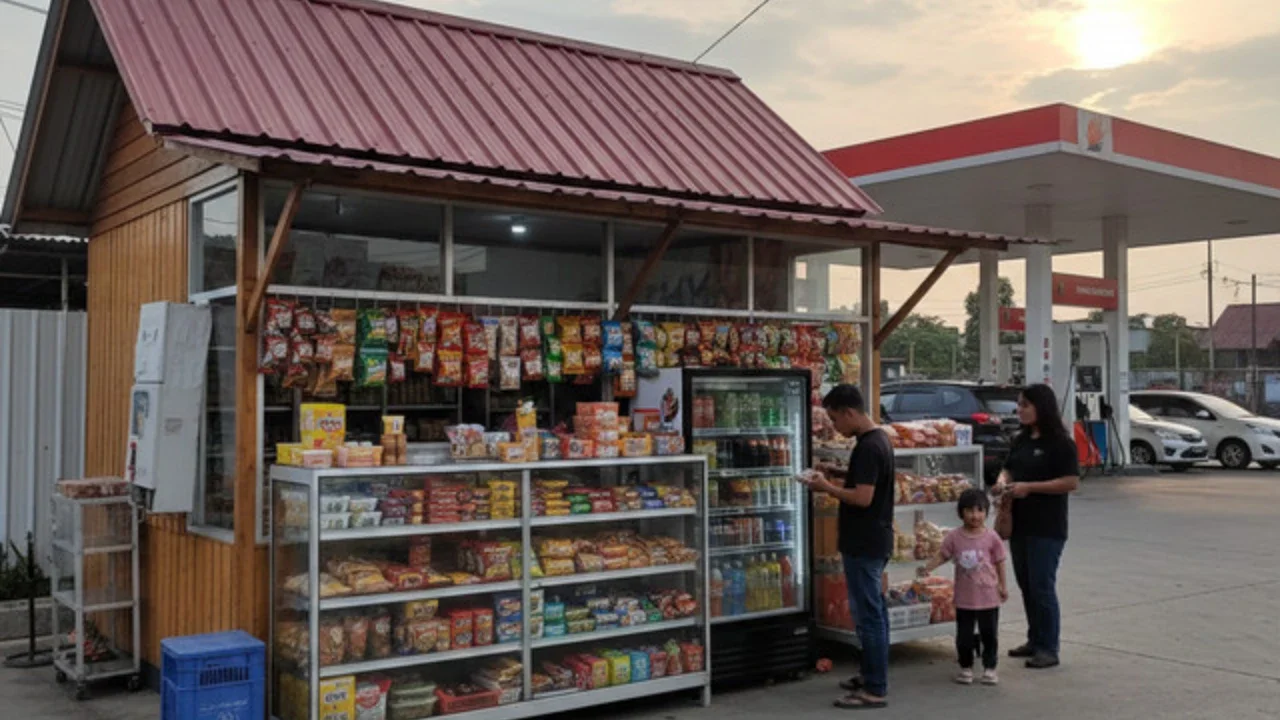 Ide Usaha Modal Kecil di Dekat SPBU (Foto: Reve  Art AI)