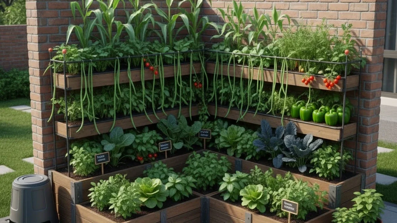 Ilustrasi Kebun Sayur Polikultur
