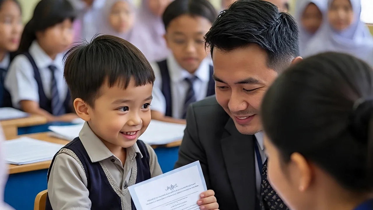 gerakan ayah mengambil rapor